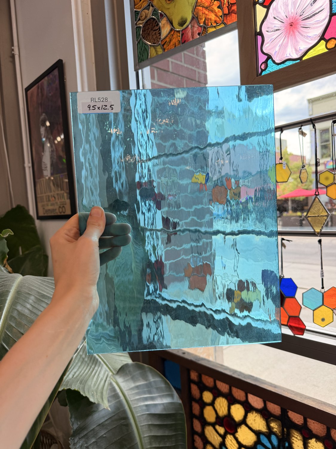 Vintage Sky Blue Spectrum Waterglass Sheet Glass