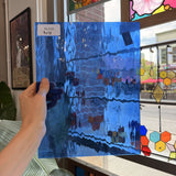 Vintage Medium Blue Spectrum Waterglass Sheet Glass