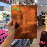 Dark Amber Rough Rolled Oceanside Fusible 96 COE Sheet Glass