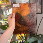 Dark Amber Rough Rolled Oceanside Fusible 96 COE Sheet Glass
