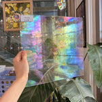 Vintage Rare Discontined Clear Seedy Spectrum Iridescent Sheet Glass