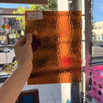 Dark Amber Rough Rolled Oceanside Fusible 96 COE Sheet Glass