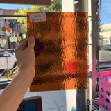 Dark Amber Rough Rolled Oceanside Fusible 96 COE Sheet Glass