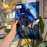 Blue Wispy Mouthblown Handmade English Sheet Glass