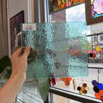 Light Blue English Muffle Sheet Glass