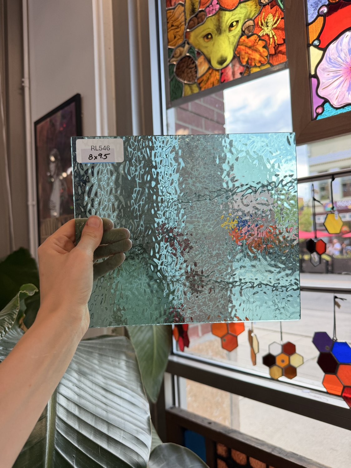 Light Blue English Muffle Sheet Glass