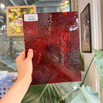 Transparent Bright Red Hammered Wissmach Sheet Glass