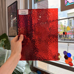 Transparent Bright Red Hammered Wissmach Sheet Glass