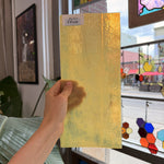 Yellow Transparent Mottled Vintage Chicago Art Glass