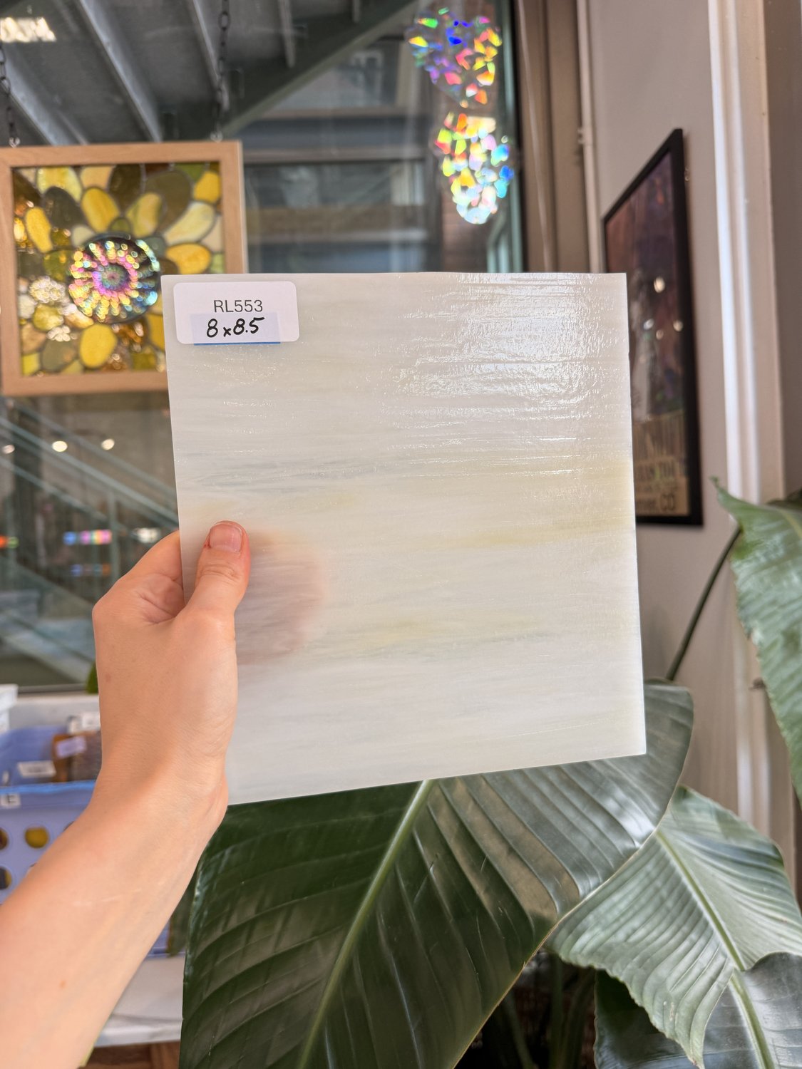 Light Tan Wispy Wissmach Sheet Glass