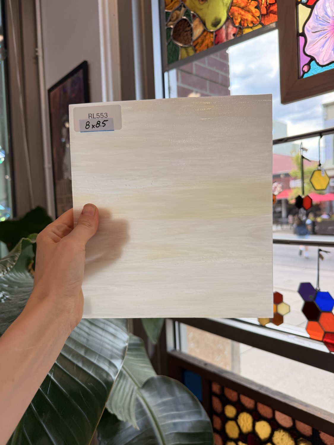 Light Tan Wispy Wissmach Sheet Glass