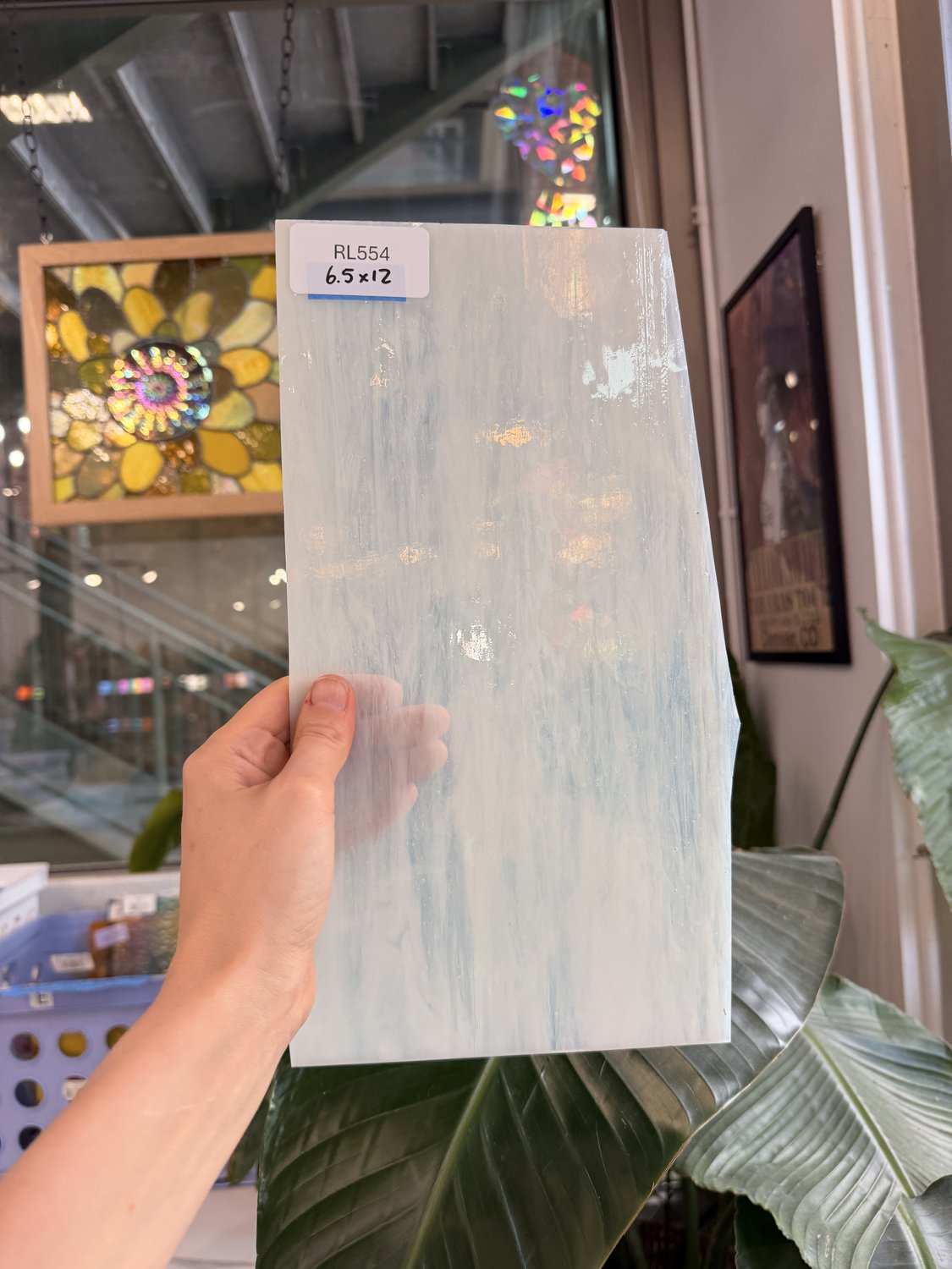 Transparent White Wispy Vintage Armstrong Sheet Glass