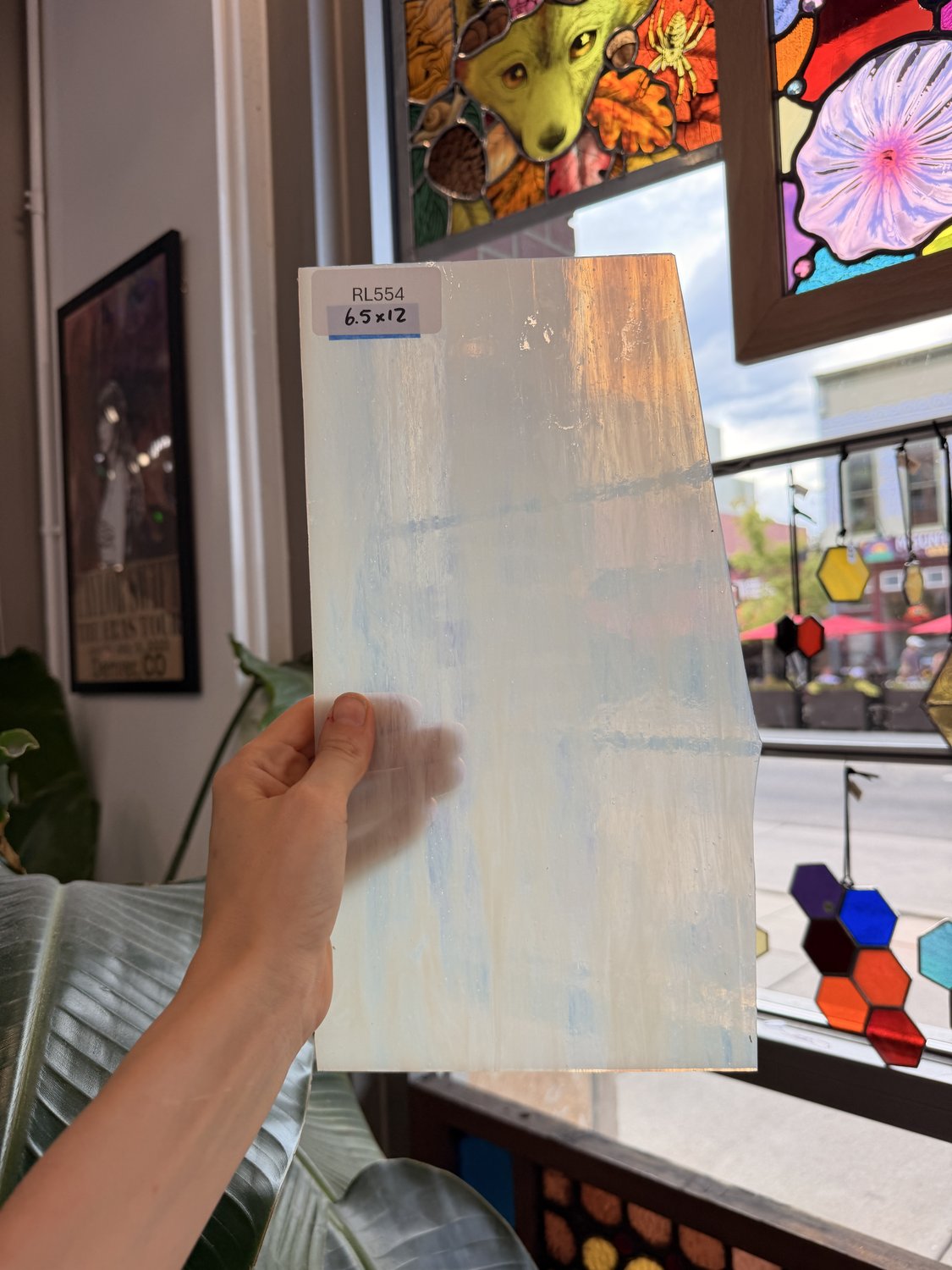 Transparent White Wispy Vintage Armstrong Sheet Glass