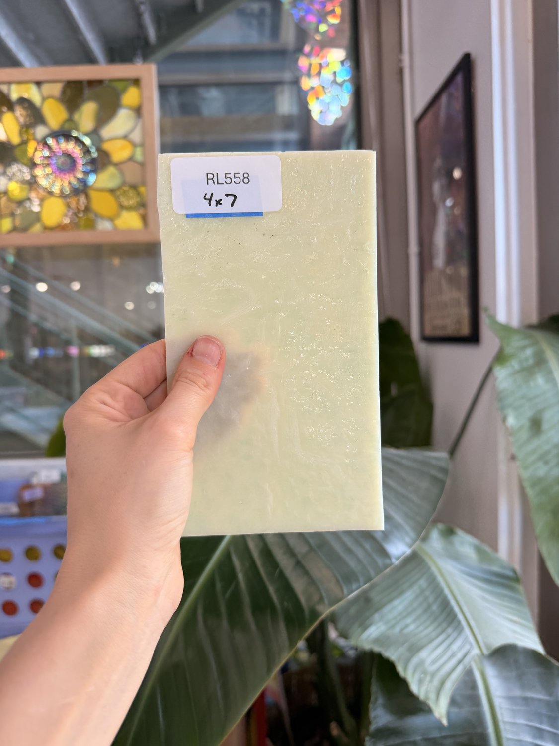 Tan Cream Textured Sheet Glass