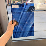 Blue Wispy Mouthblown Handmade English Sheet Glass