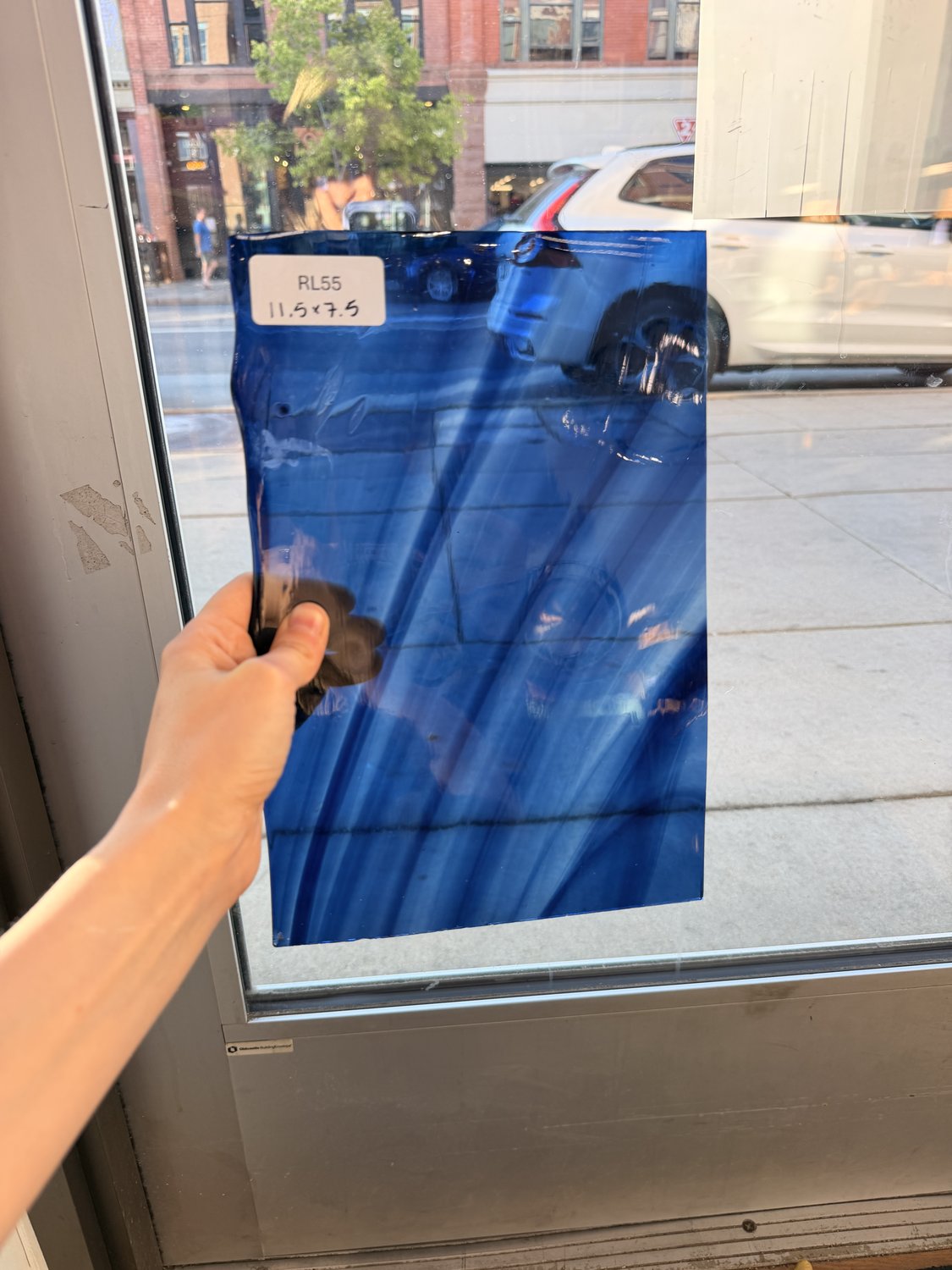 Blue Wispy Mouthblown Handmade English Sheet Glass