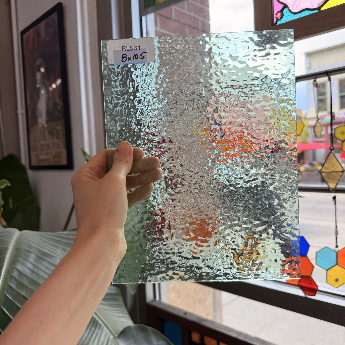 Transparent Light Mint Green English Muffle Sheet Glass