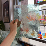 Transparent Light Mint Green English Muffle Sheet Glass