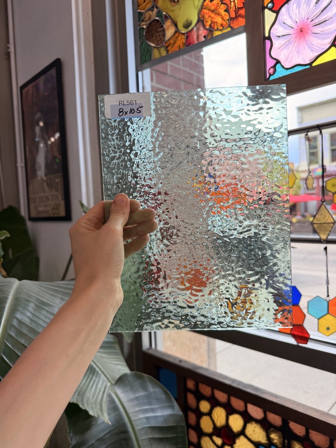 Transparent Light Mint Green English Muffle Sheet Glass