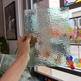 Transparent Light Mint Green English Muffle Sheet Glass