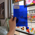 Dark Blue Hammered Transparent Sheet Glass