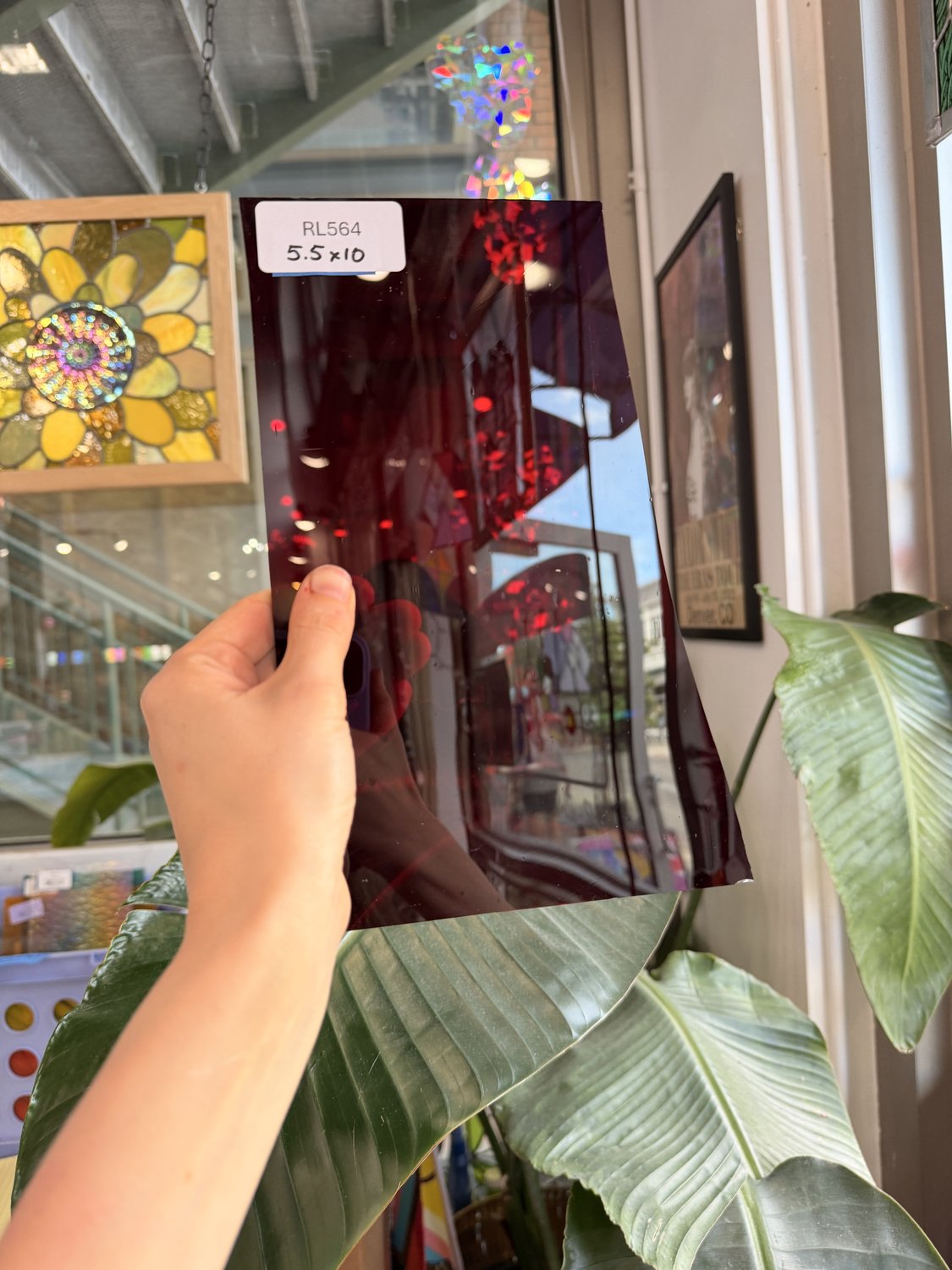 Dark Red on Clear St Just Flash Sheet Glass