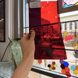 Dark Red on Clear St Just Flash Sheet Glass
