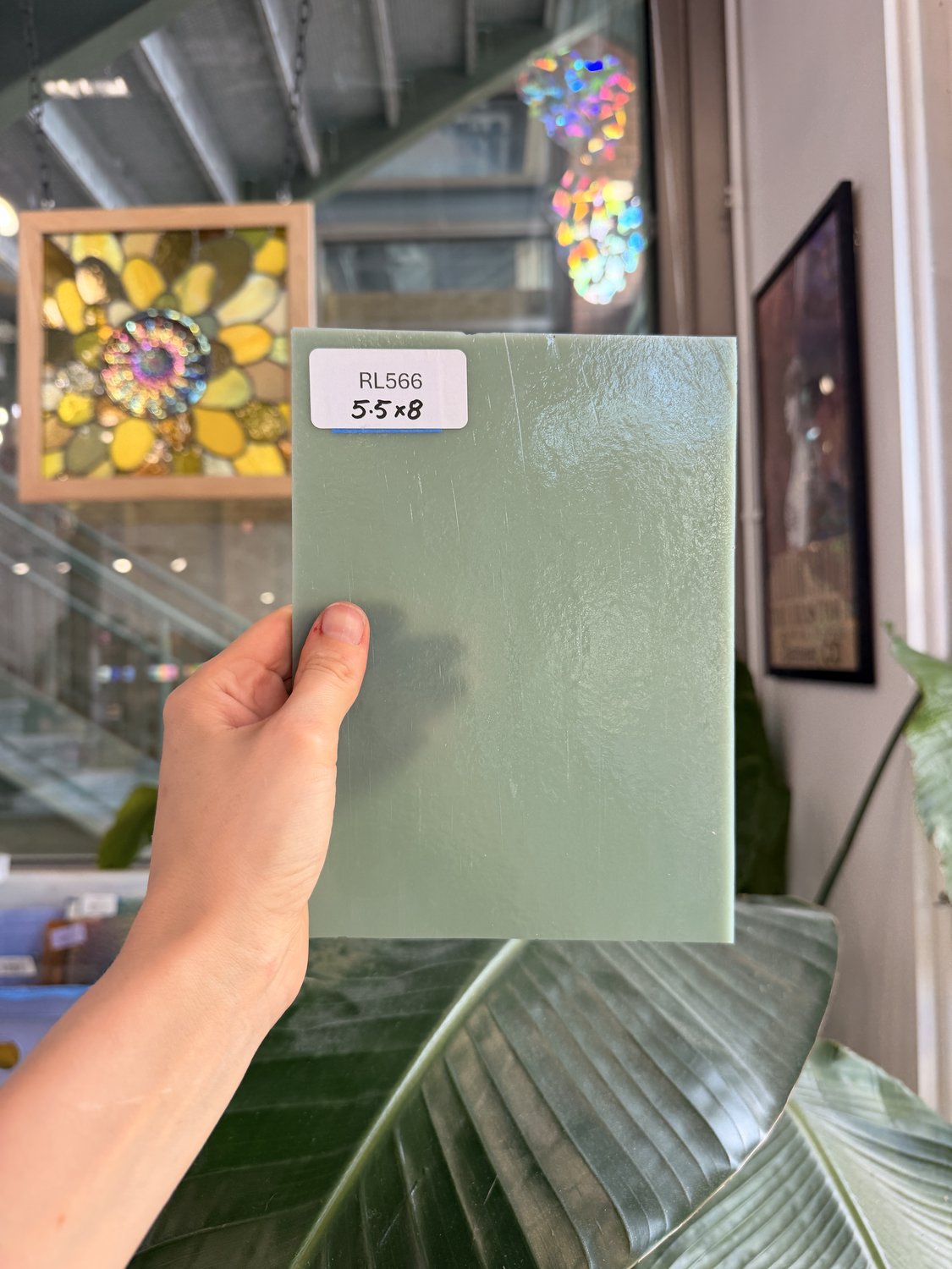 Sage Green Celedon Vintage Opal Armstrong Sheet Glass – RL566