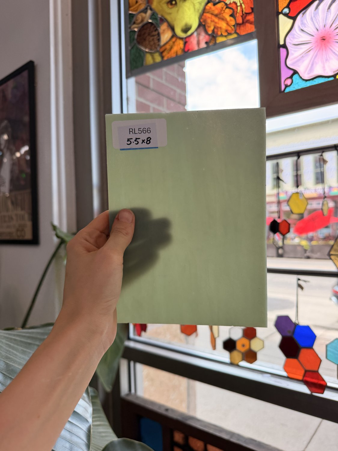 Sage Green Celedon Vintage Opal Armstrong Sheet Glass – RL566