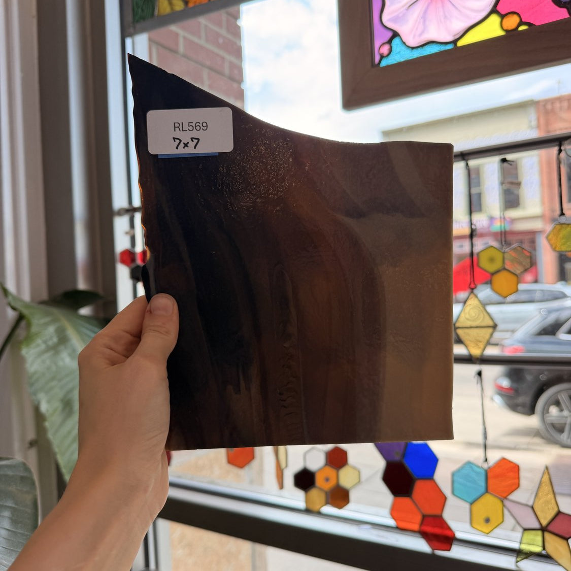 Vintage Brown Mixed Uroboros Sheet Glass