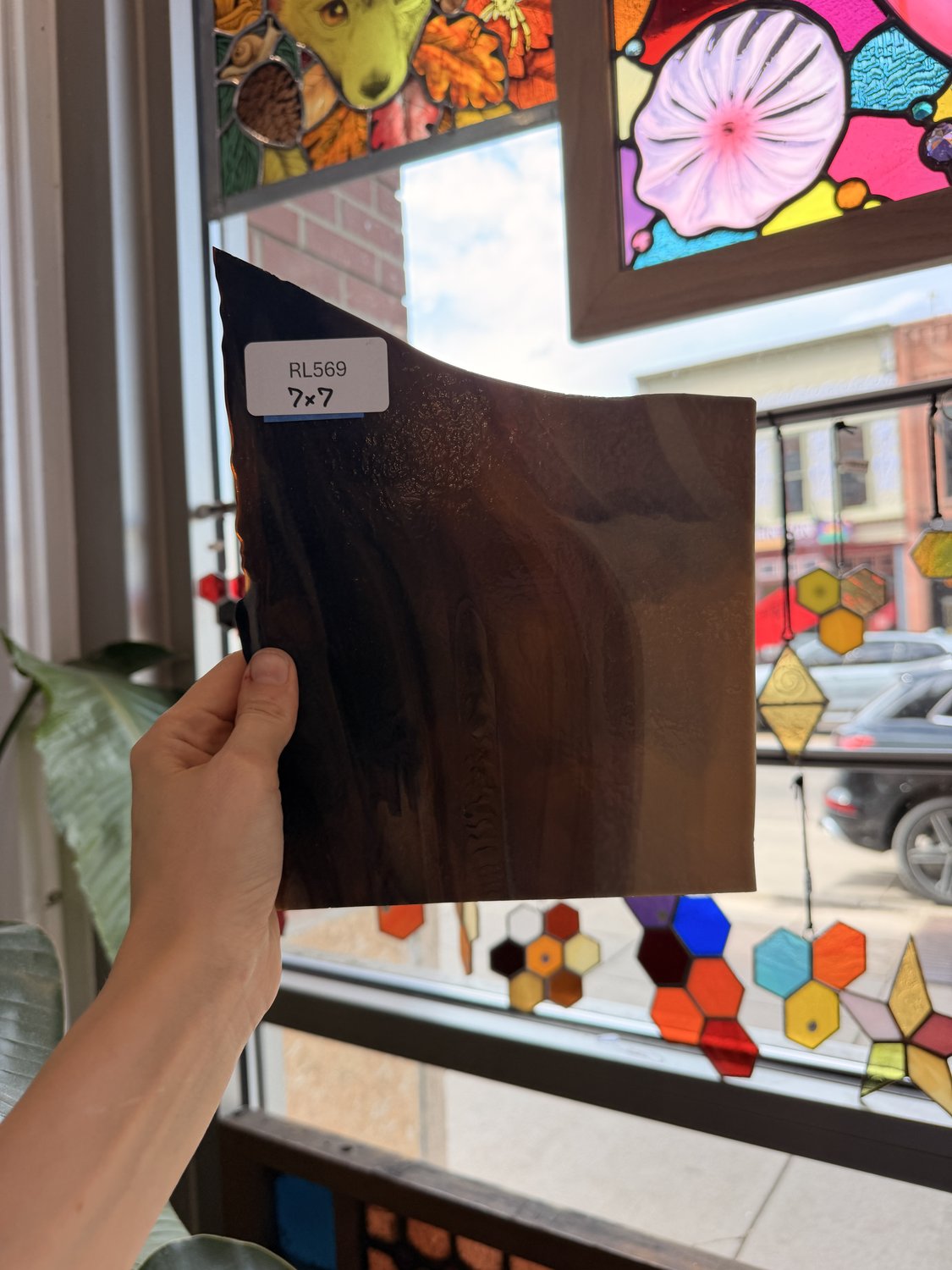Vintage Brown Mixed Uroboros Sheet Glass