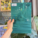 Vintage Teal Blue Wispy Spectrum Sheet Glass