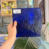 Dark Blue Transparent Hammered Sheet Glass