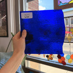 Dark Blue Transparent Hammered Sheet Glass