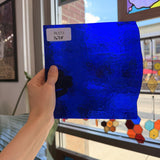 Dark Blue Transparent Hammered Sheet Glass