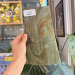 Amber Brown Mint Green Marbled Sheet Glass