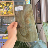 Amber Brown Mint Green Marbled Sheet Glass