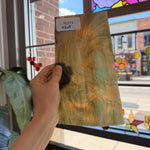 Amber Brown Mint Green Marbled Sheet Glass