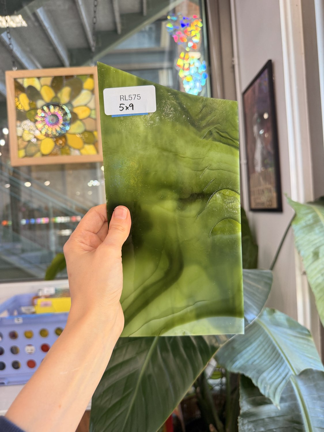 Dark and Lime Green Opal Kokomo Sheet Glass – RL575