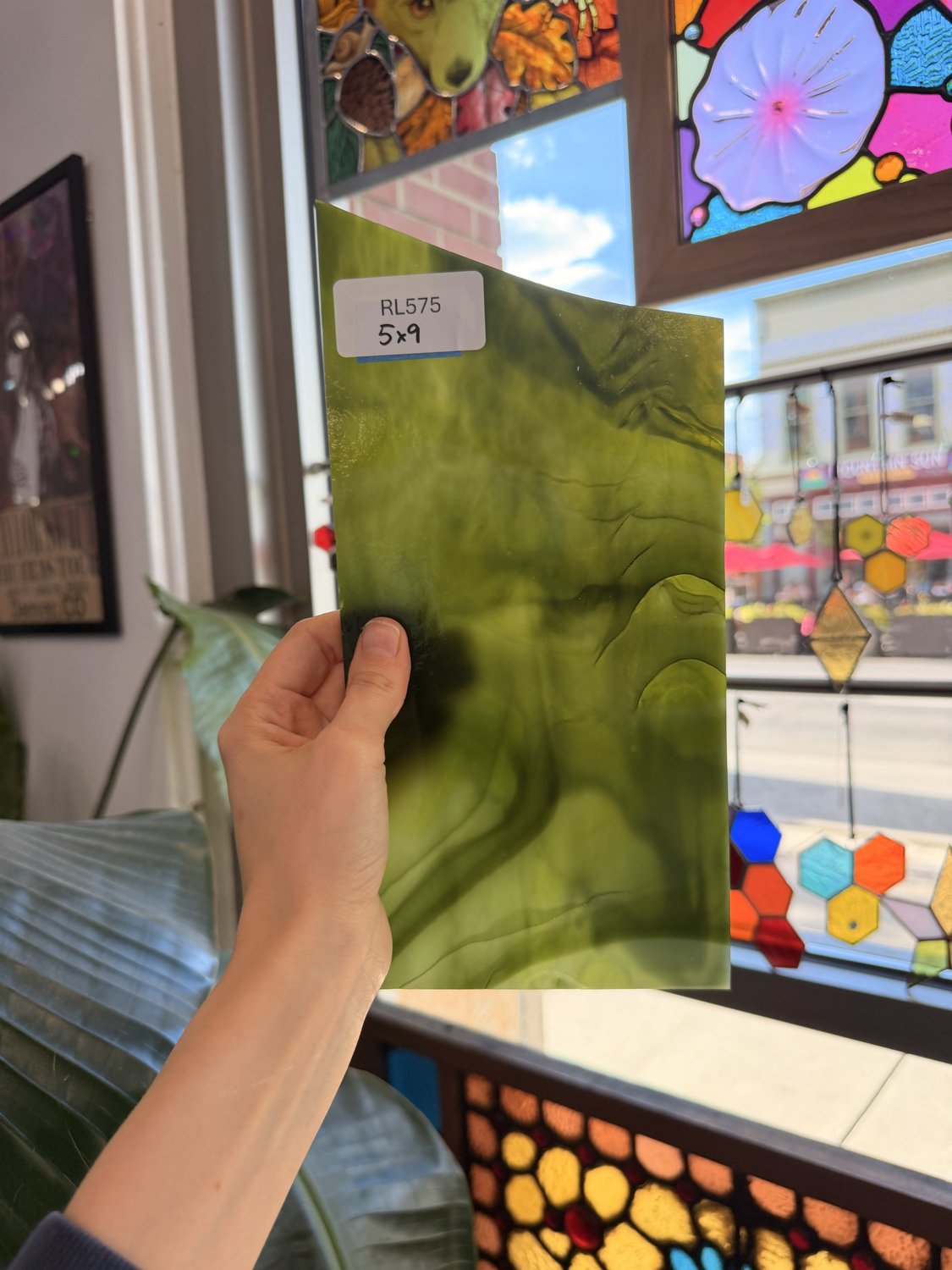 Dark and Lime Green Opal Kokomo Sheet Glass – RL575