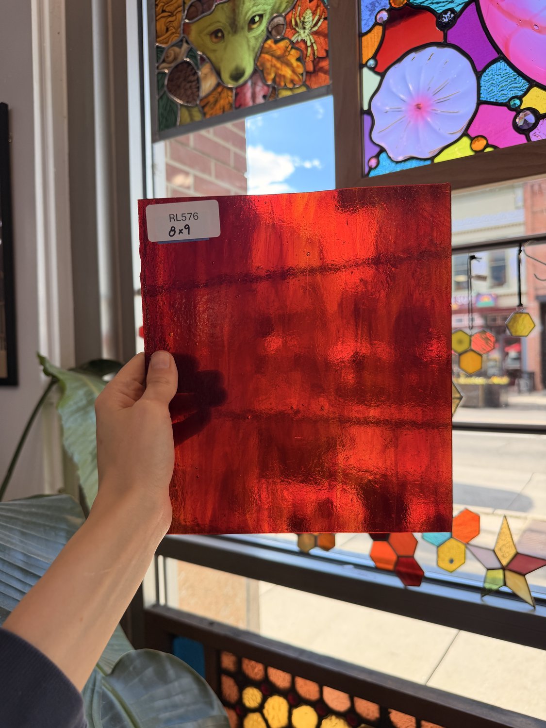 Transparent Mixed Red Kokomo Sheet Glass