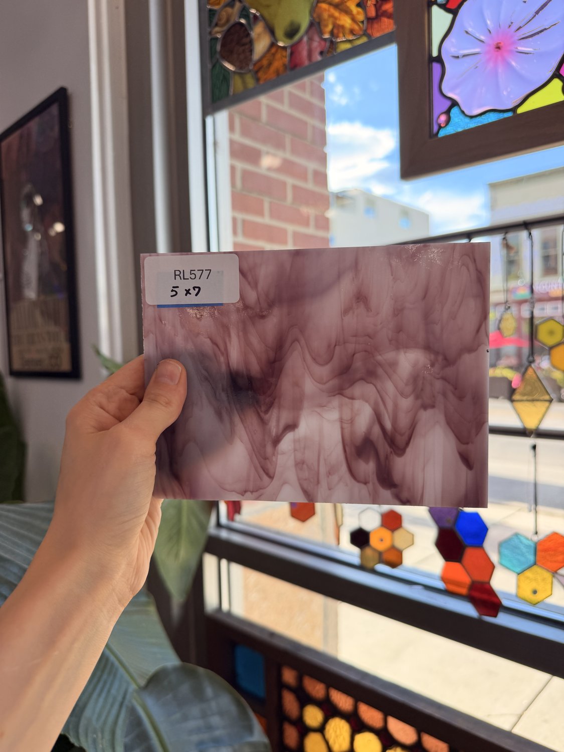 White Purple Mixed Wispy Opal Kokomo Sheet Glass – RL577