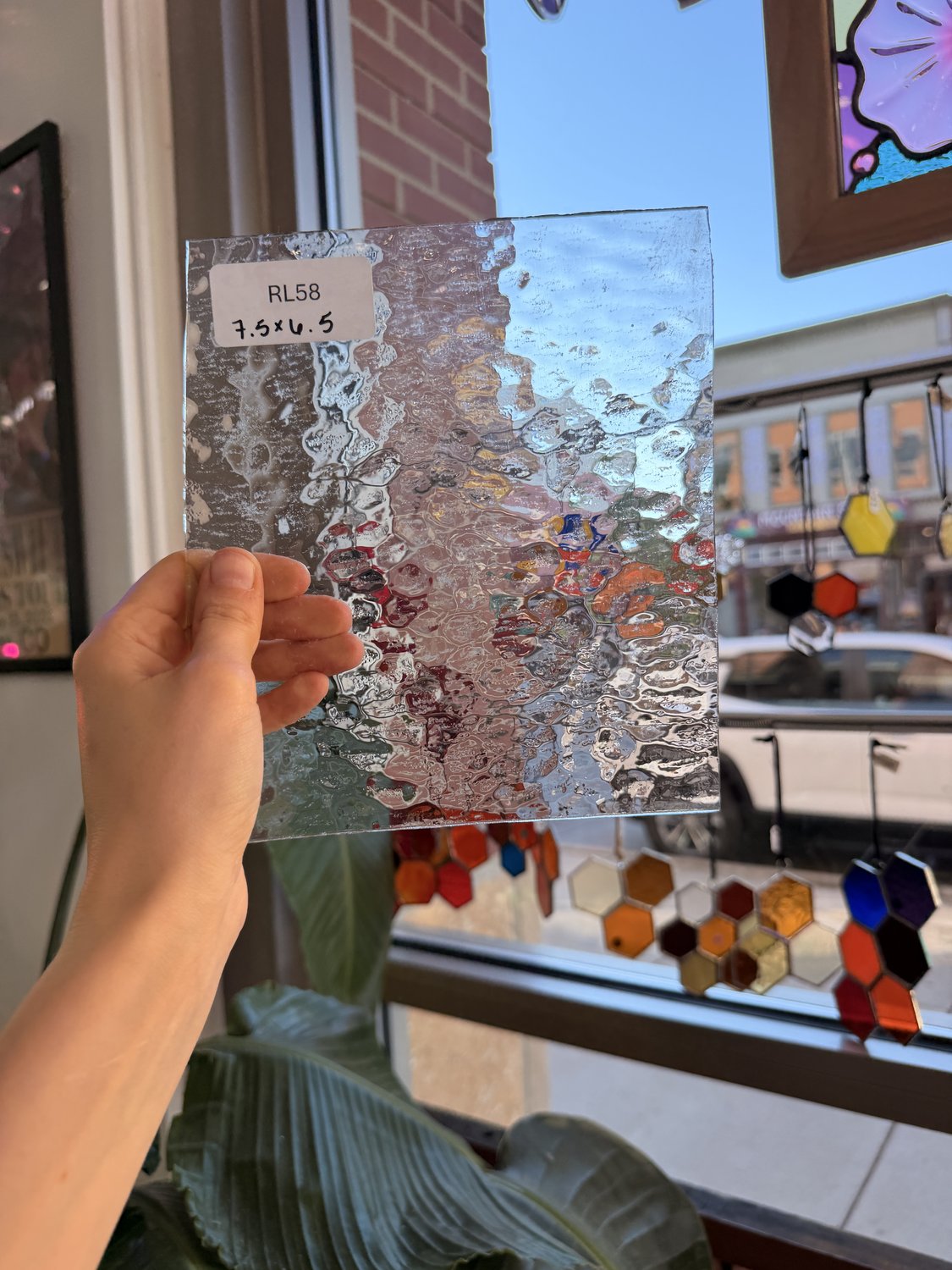 Vintage Clear Hammered Textured Sheet Glass