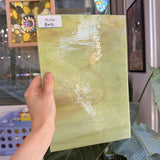 Amber Green Wispy Vintage Spectrum Sheet Glass