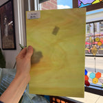Amber Green Wispy Vintage Spectrum Sheet Glass