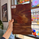 Vintage Brown White Wispy Spectrum Sheet Glass