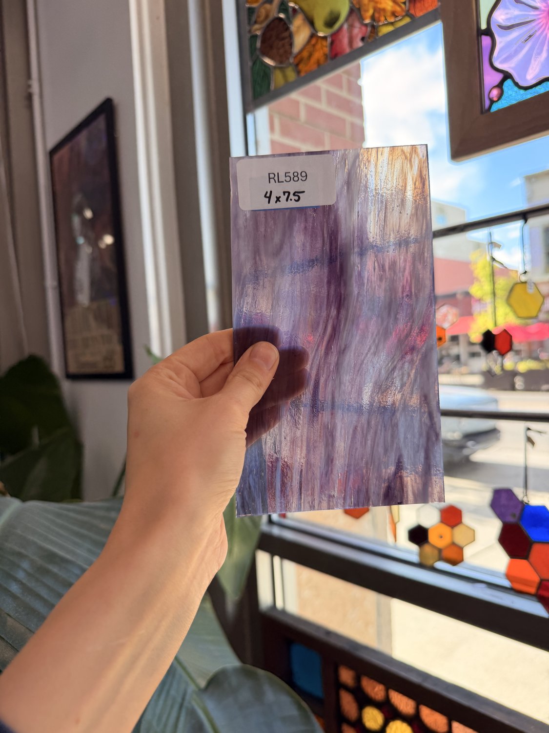 Vintage Purple White Clear Wispy Sheet Glass – RL589