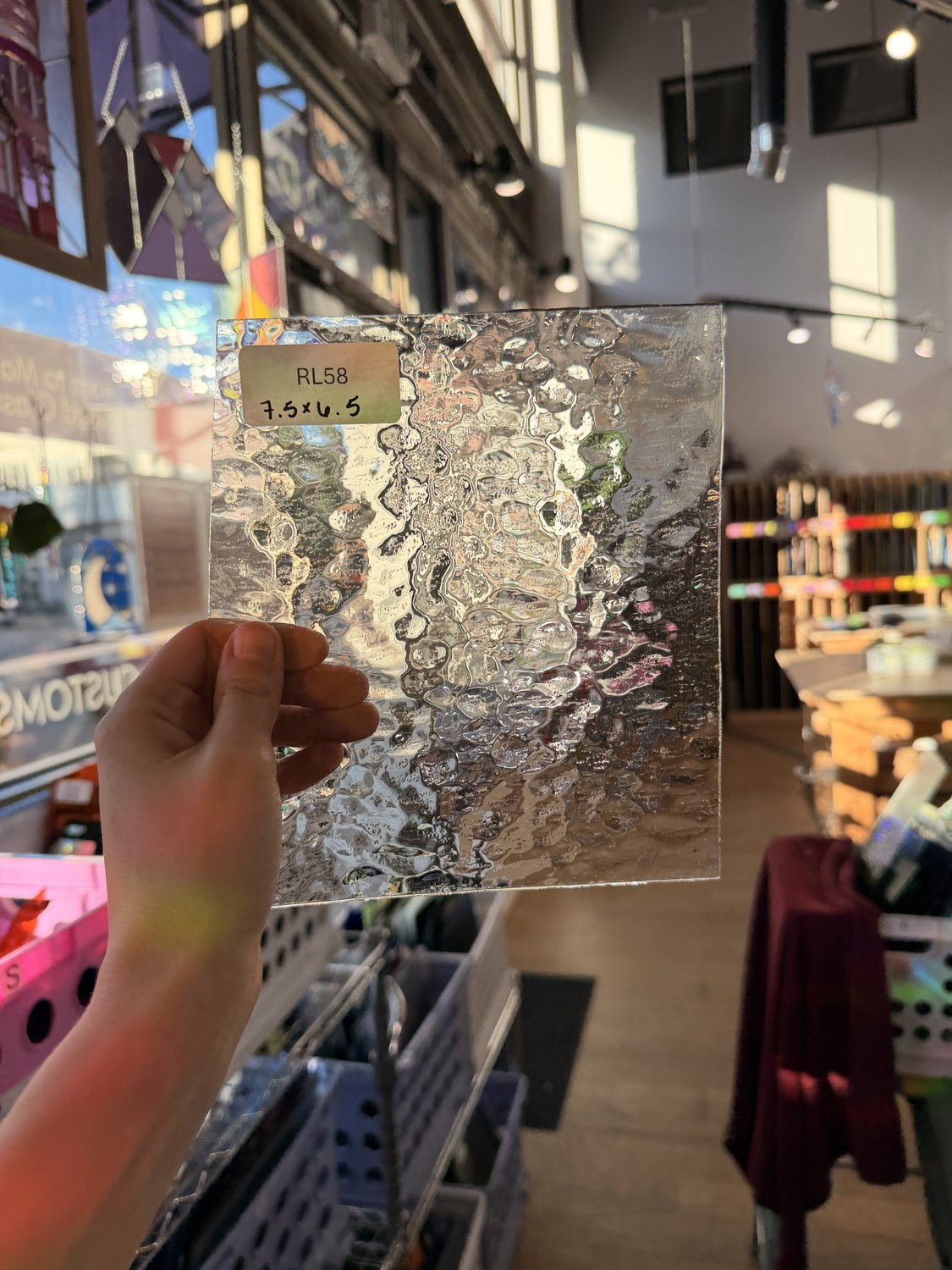 Vintage Clear Hammered Textured Sheet Glass