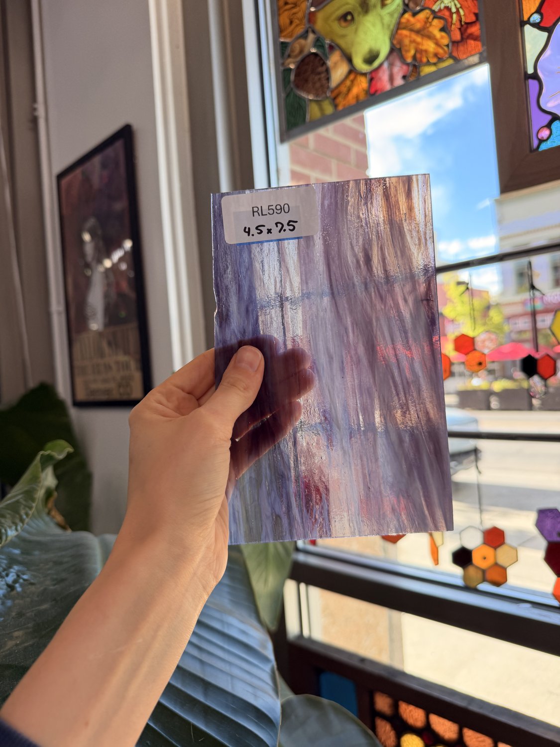 Vintage Purple White Clear Wispy Sheet Glass – RL590
