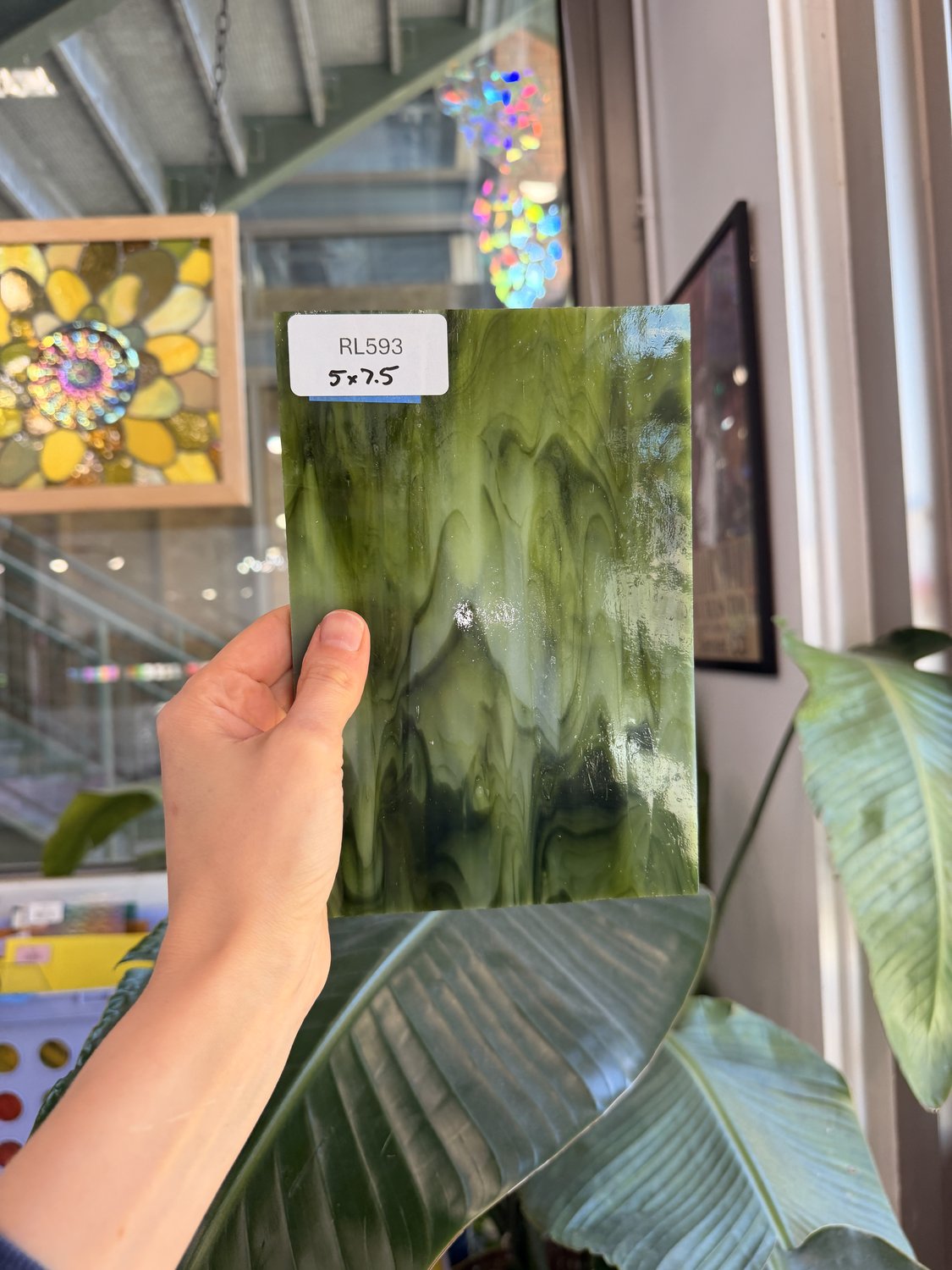Dark and Lime Green Opal Kokomo Sheet Glass – RL593